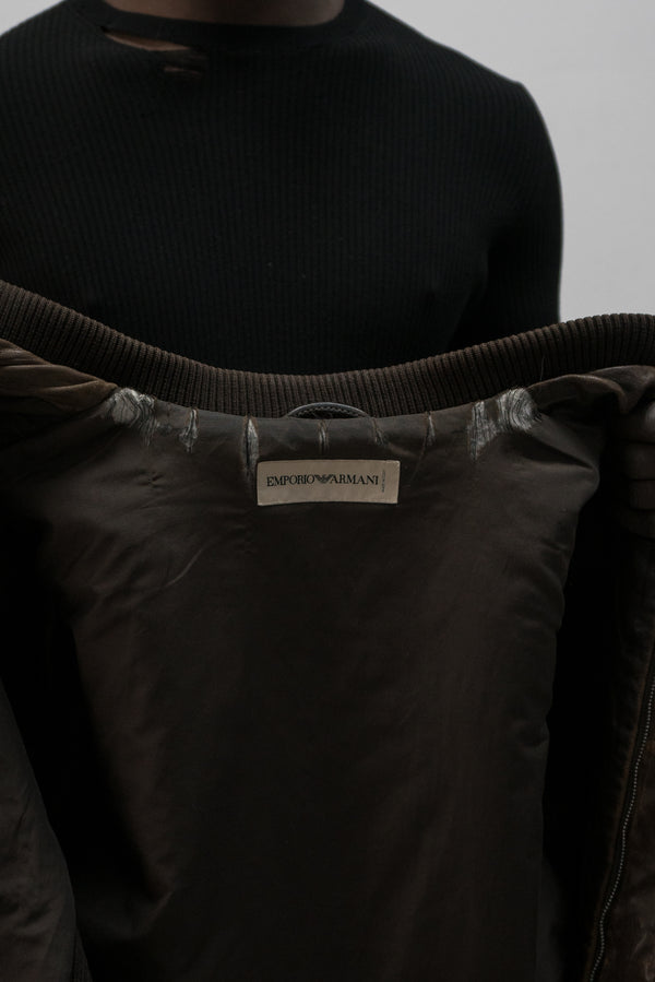 emporio armani hook deck leather jacket