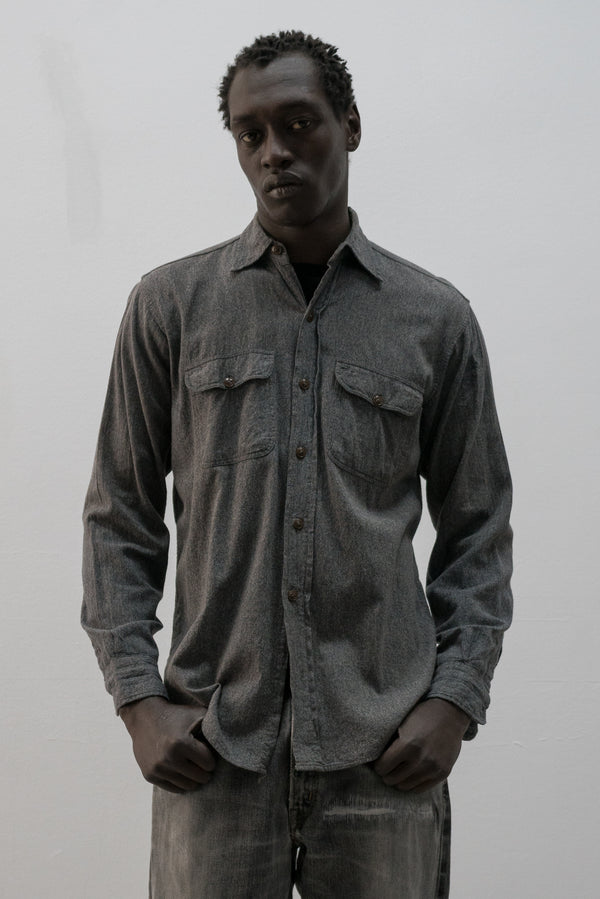 1960s salt n' pepper button-up shirt