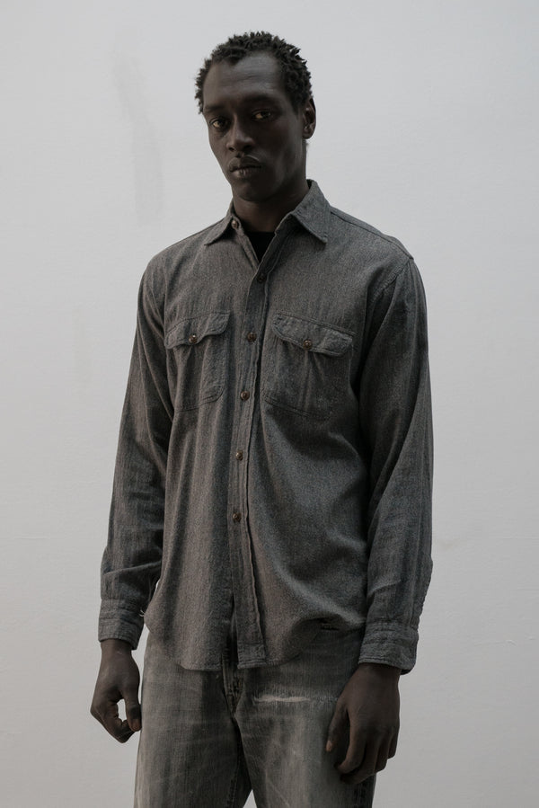1960s salt n' pepper button-up shirt