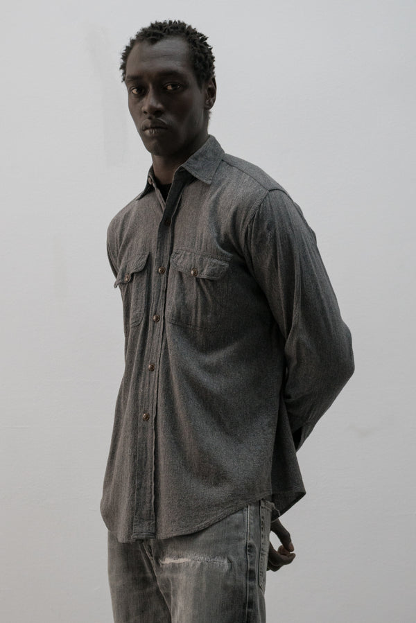 1960s salt n' pepper button-up shirt