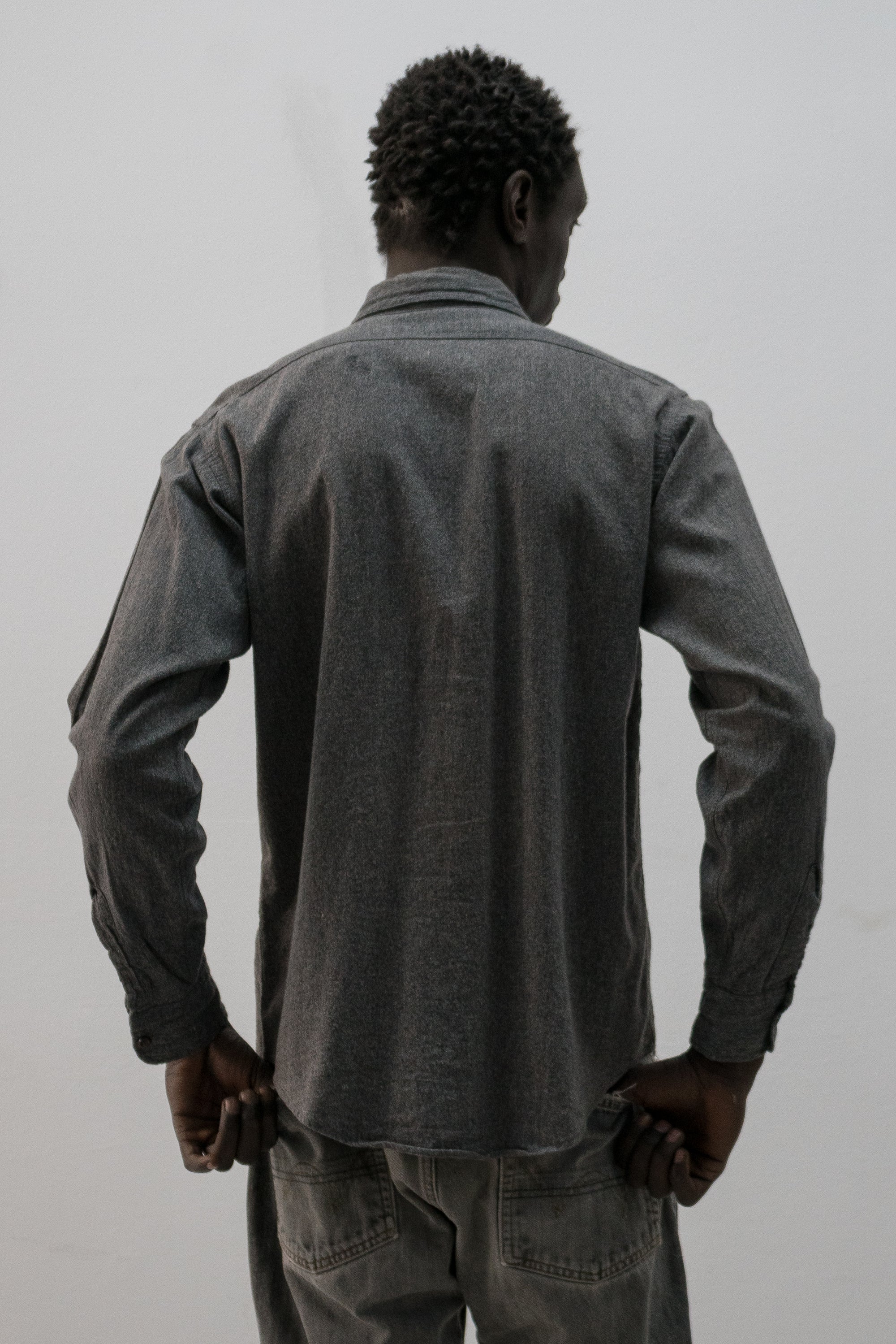 1960s salt n' pepper button-up shirt