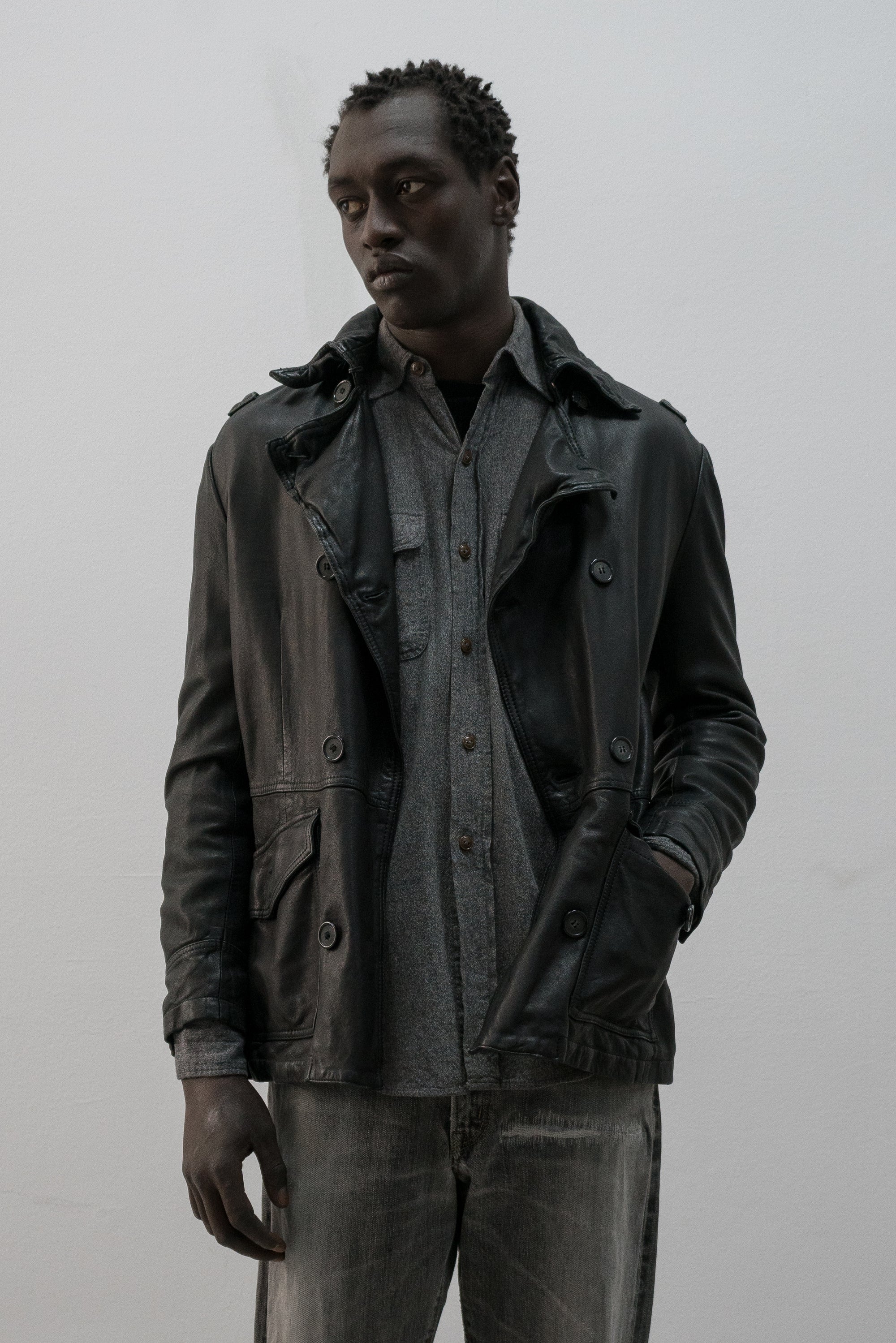 italian double breasted short coat