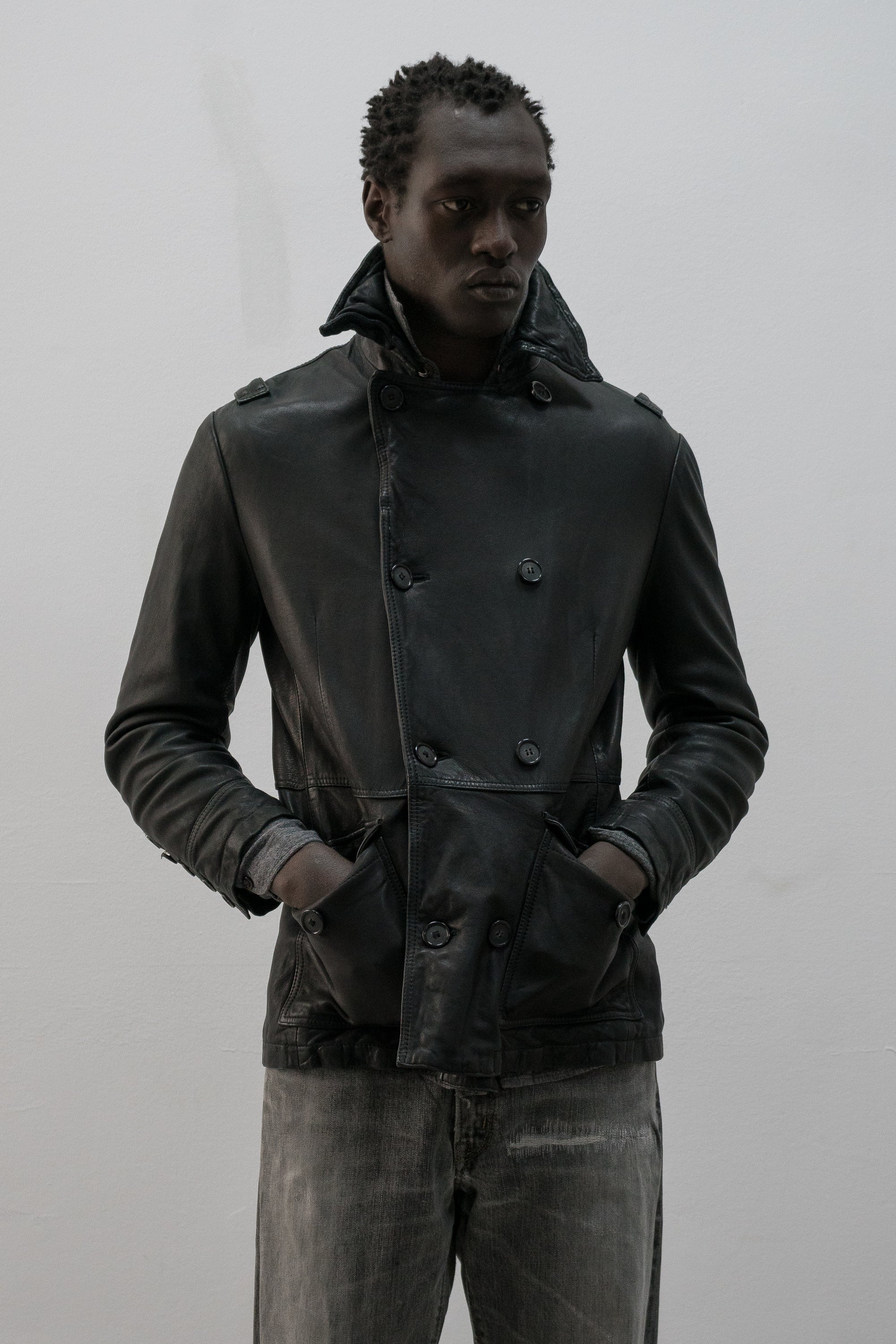 italian double breasted short coat