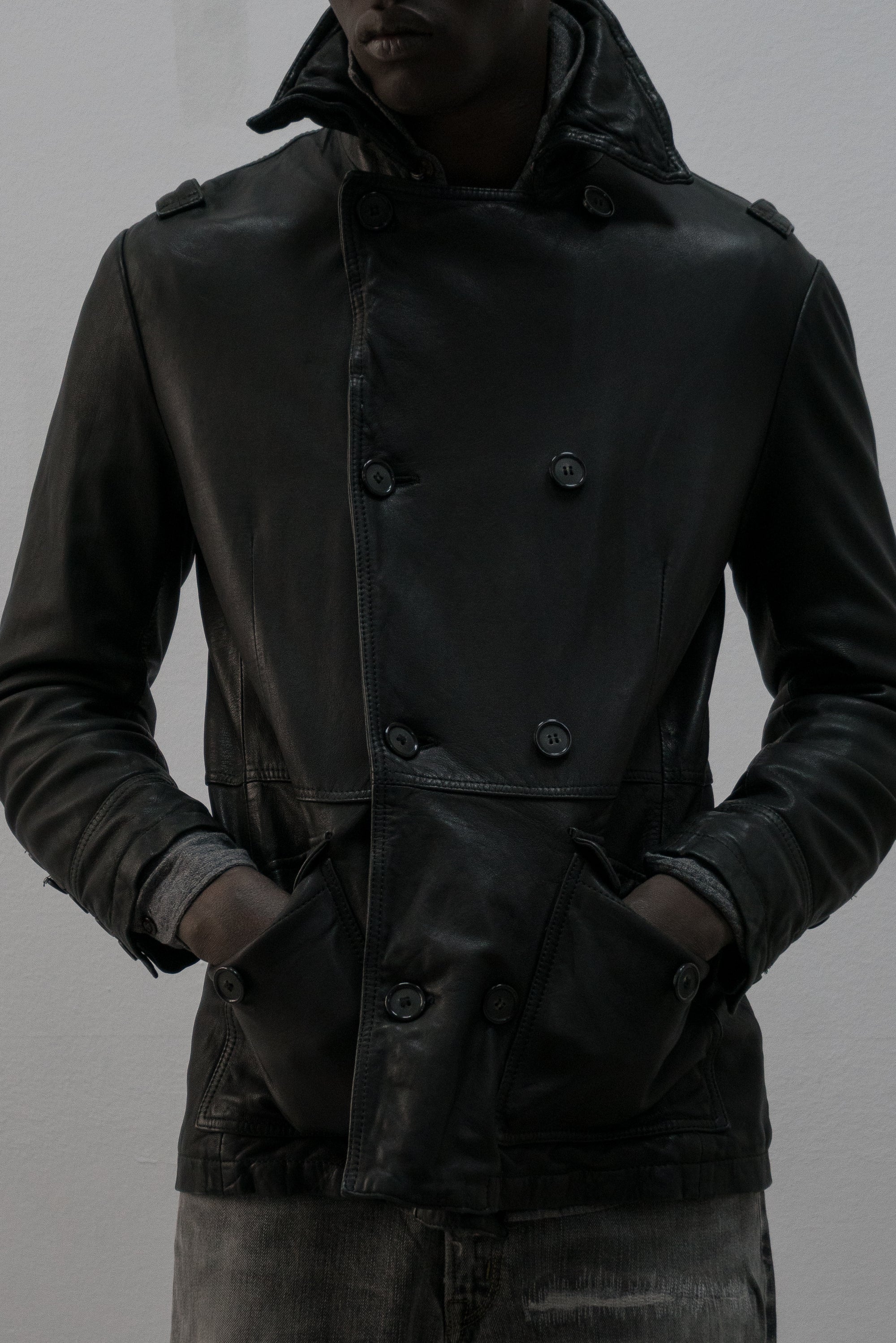italian double breasted short coat
