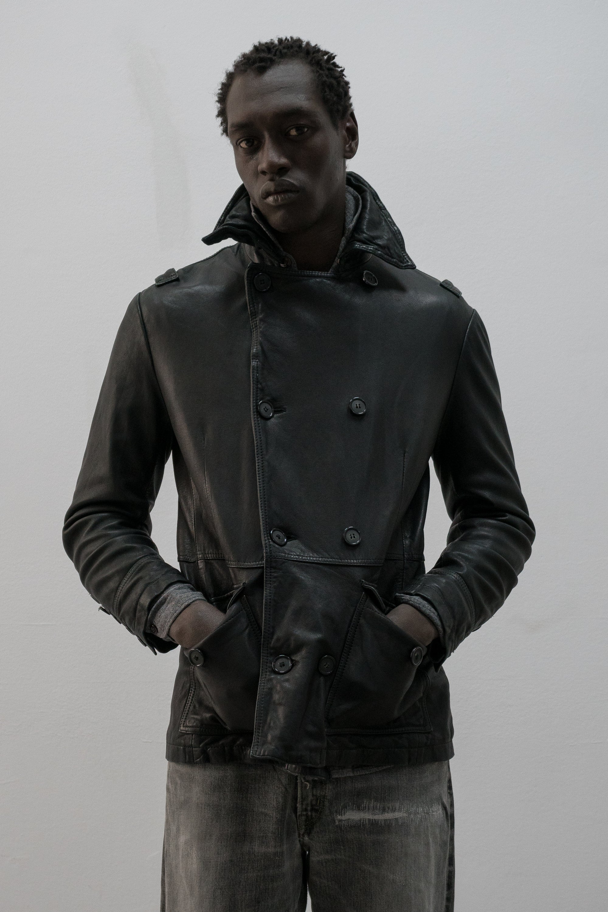 italian double breasted short coat