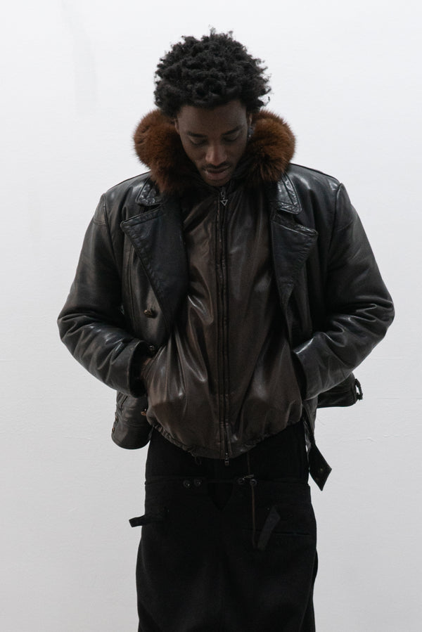 1940s swedish motorcycle leather jacket