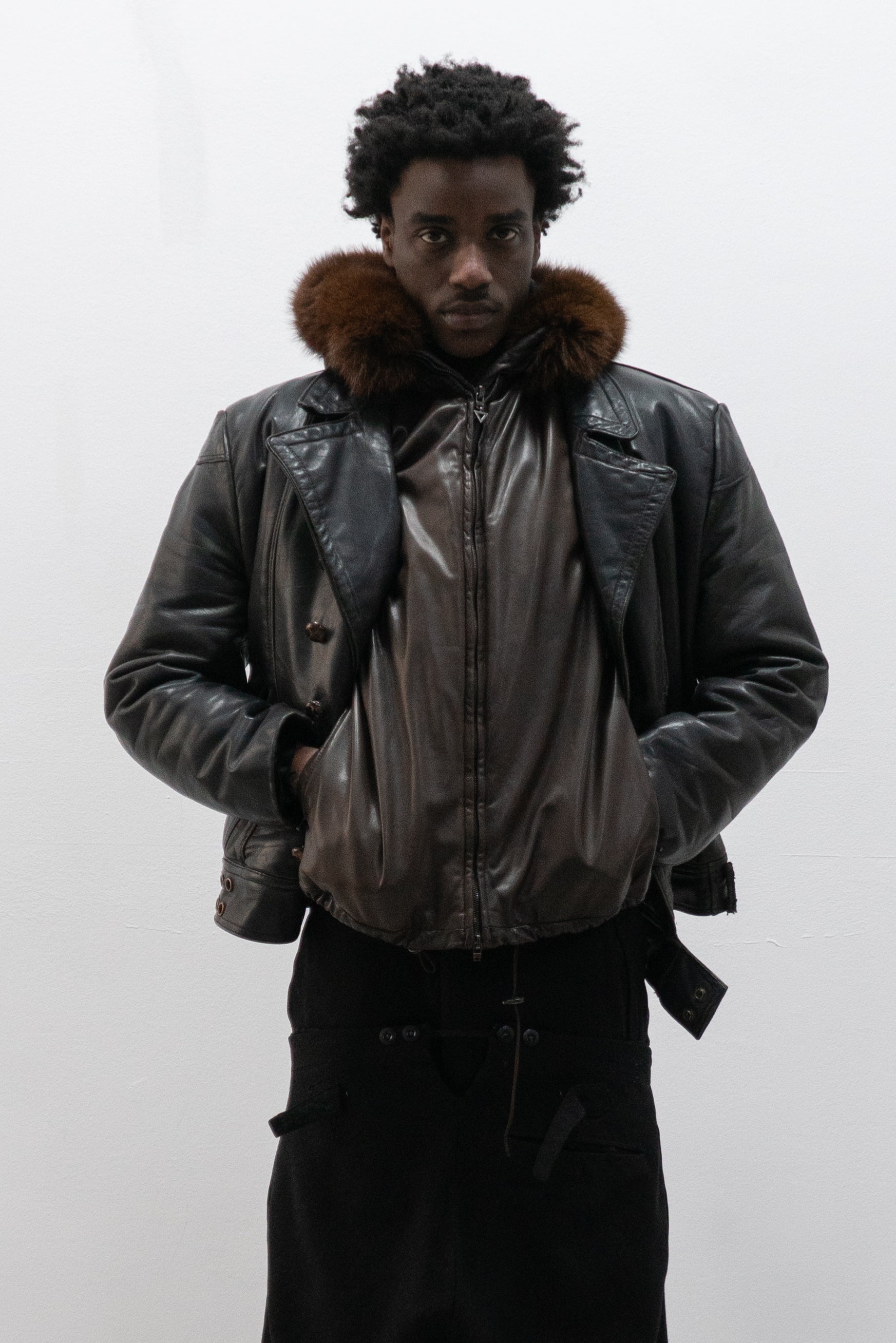 1940s swedish motorcycle leather jacket