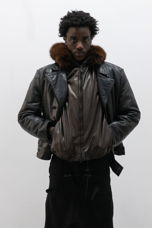 1940s swedish motorcycle leather jacket