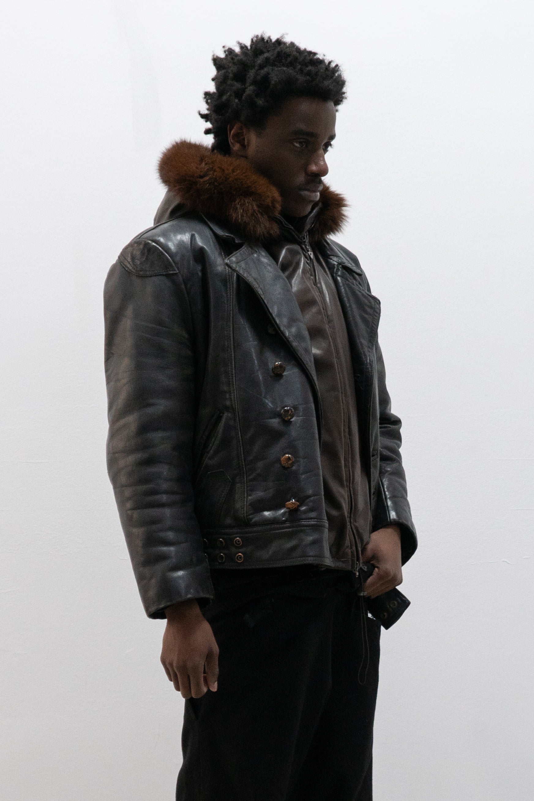 1940s swedish motorcycle leather jacket