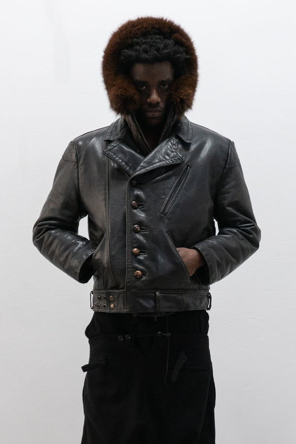 1940s swedish motorcycle leather jacket