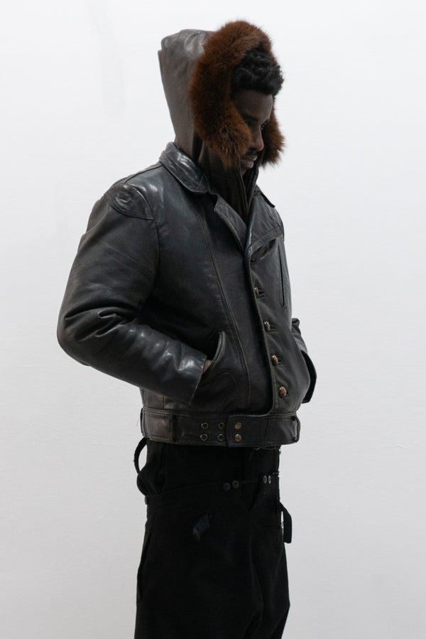 1940s swedish motorcycle leather jacket