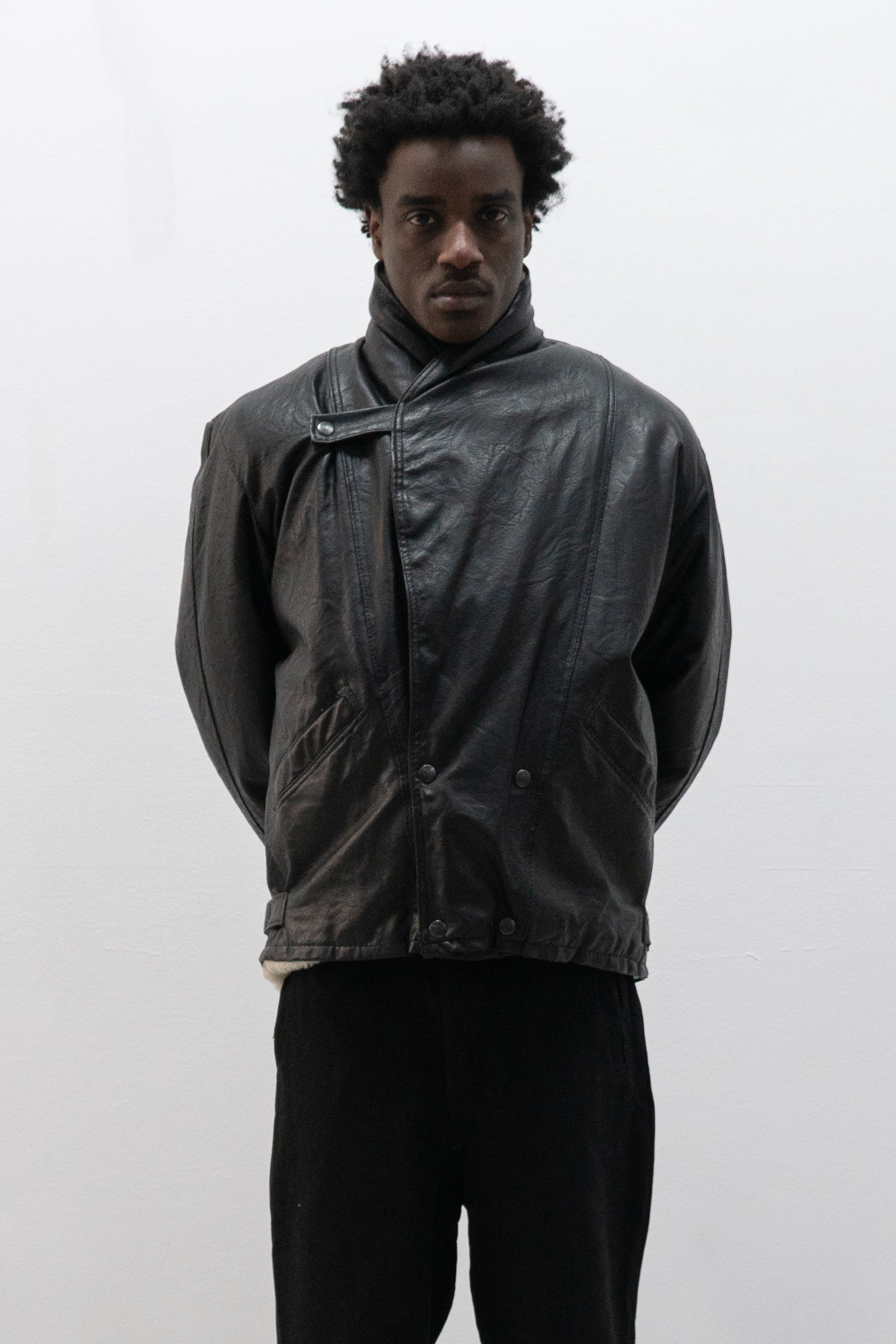 1990s italian faux leather jacket