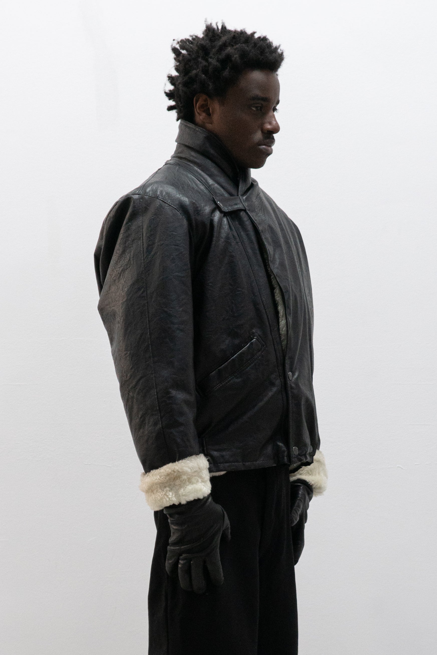 1990s italian faux leather jacket