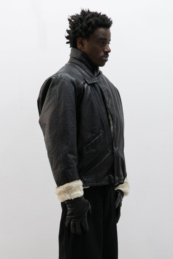 1990s italian faux leather jacket