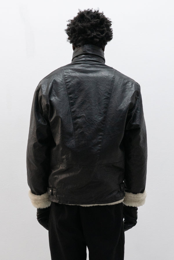 1990s italian faux leather jacket