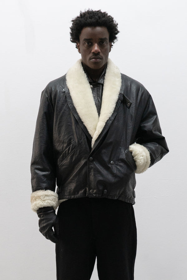 1990s italian faux leather jacket