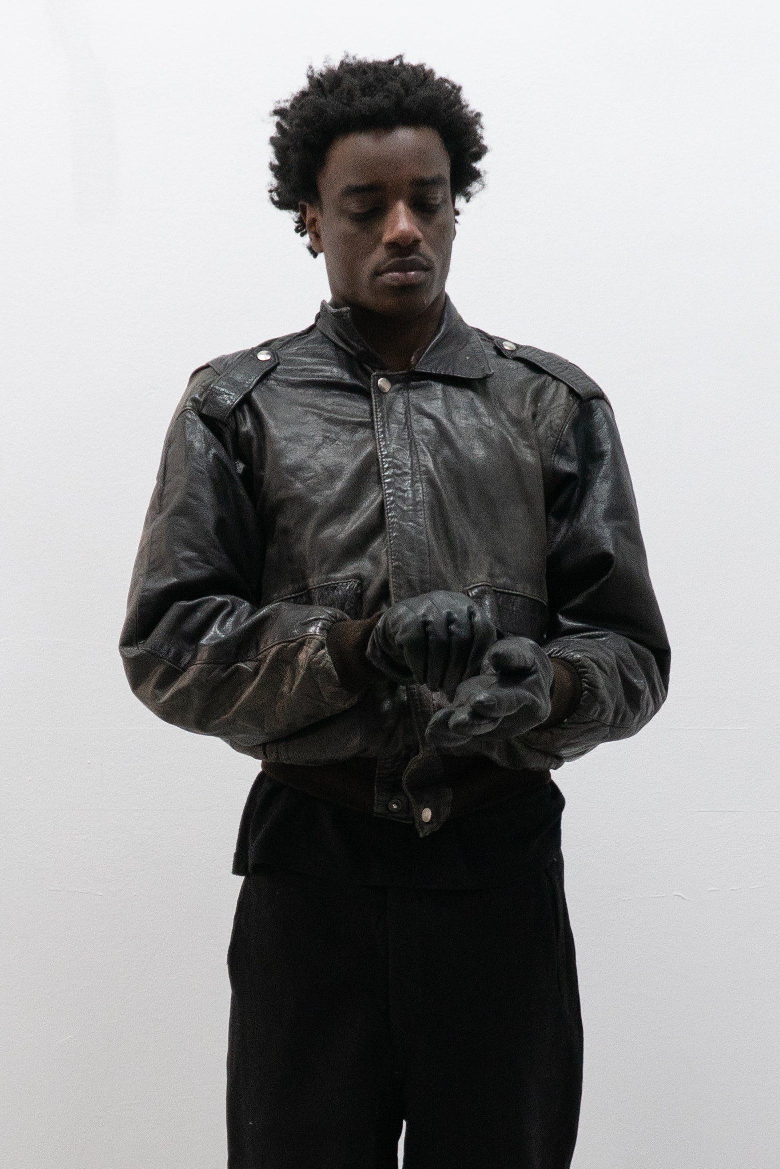 1980s french leather bomber