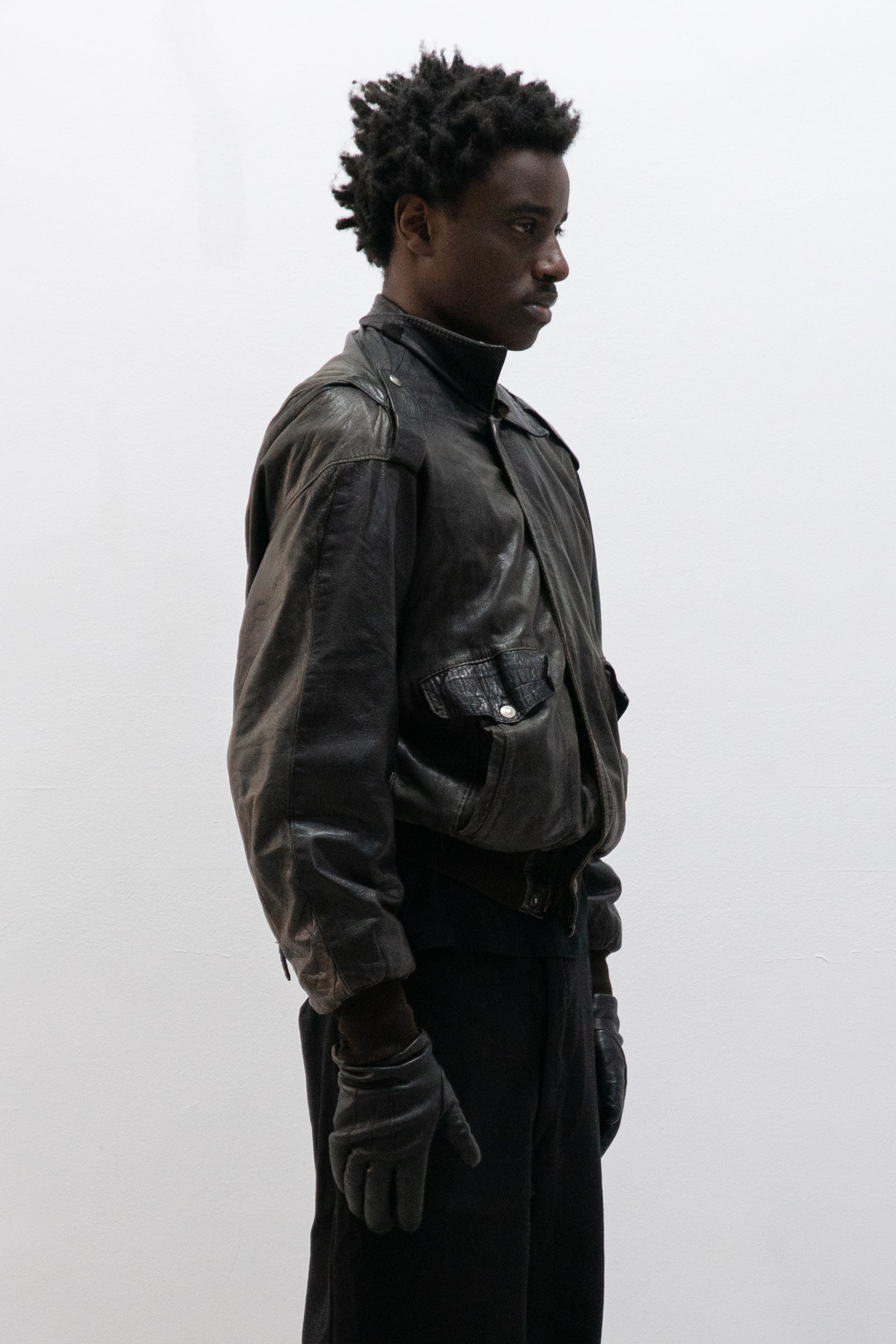 1980s french leather bomber