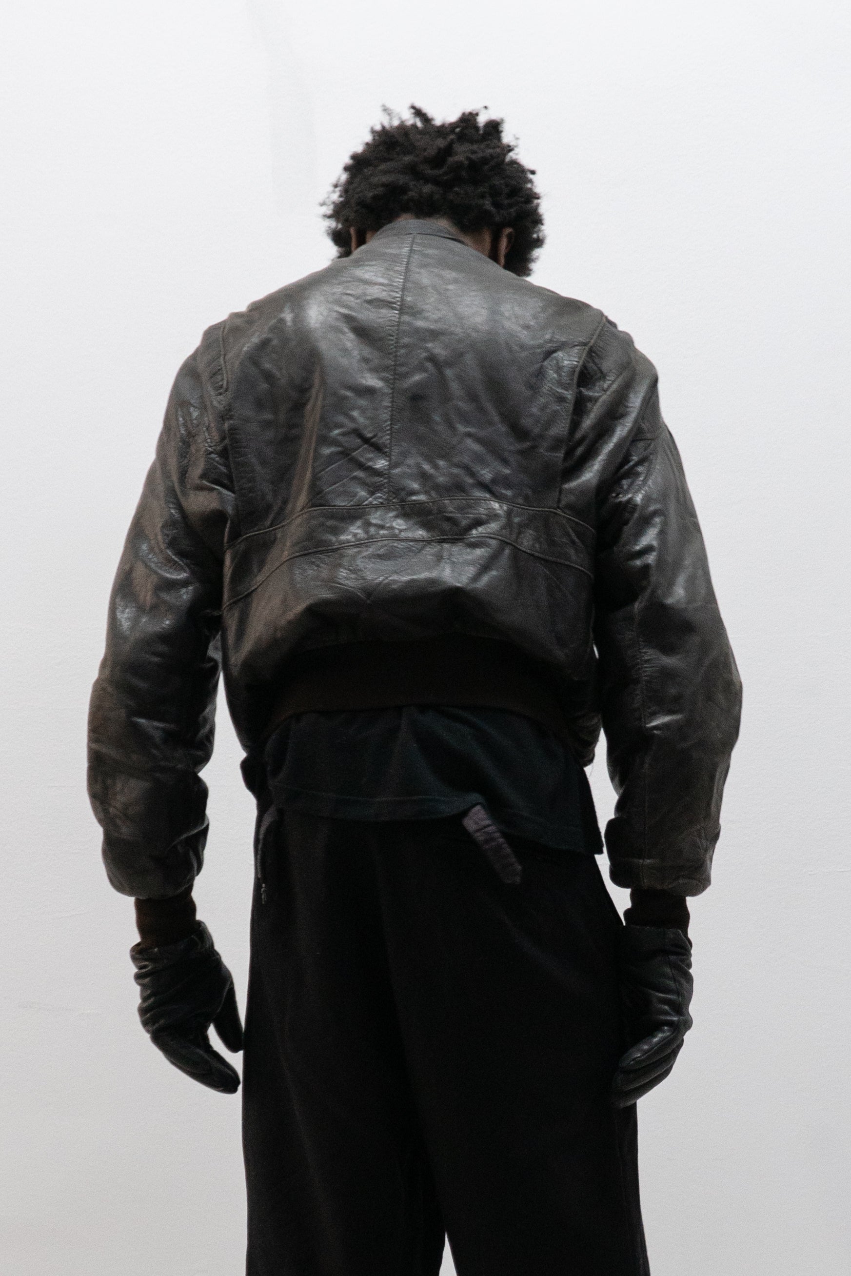1980s french leather bomber