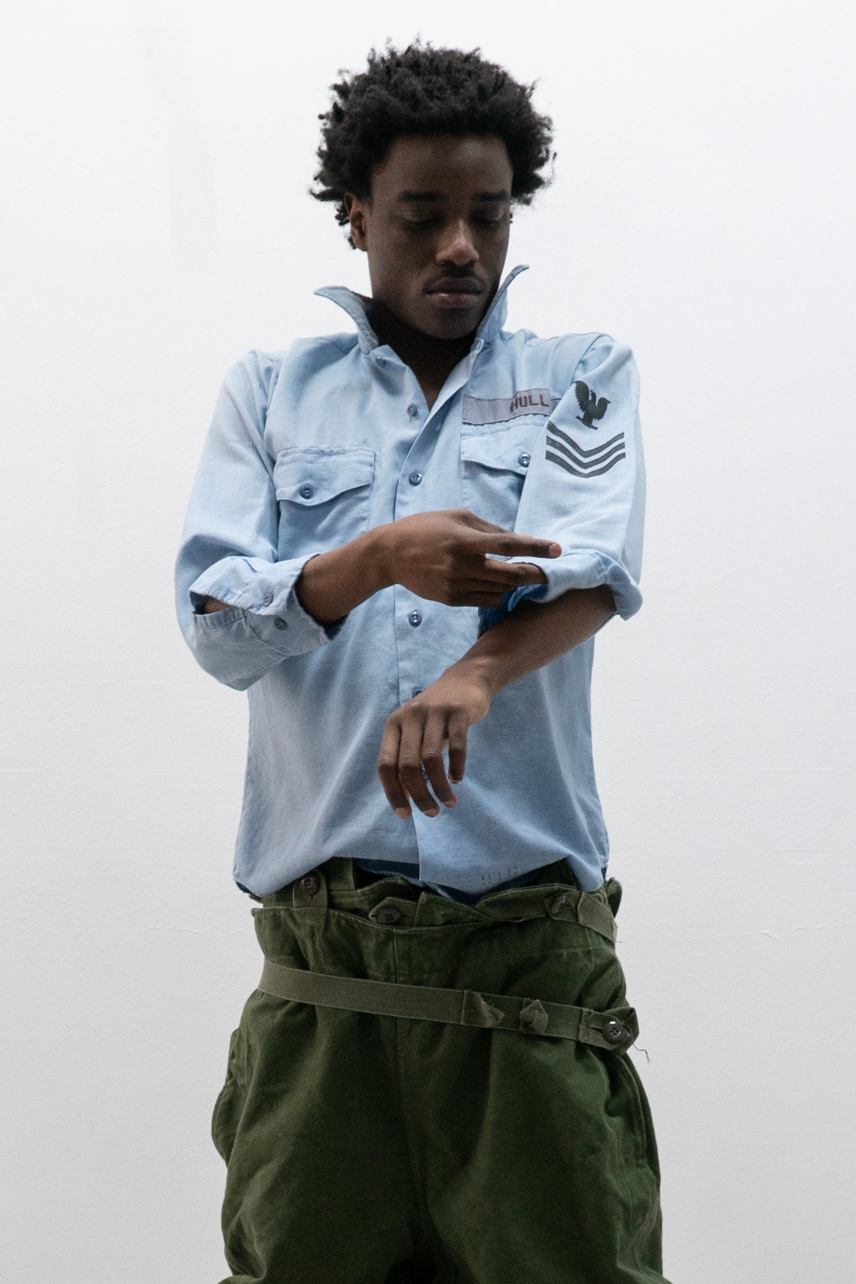 1970s us army button up shirt