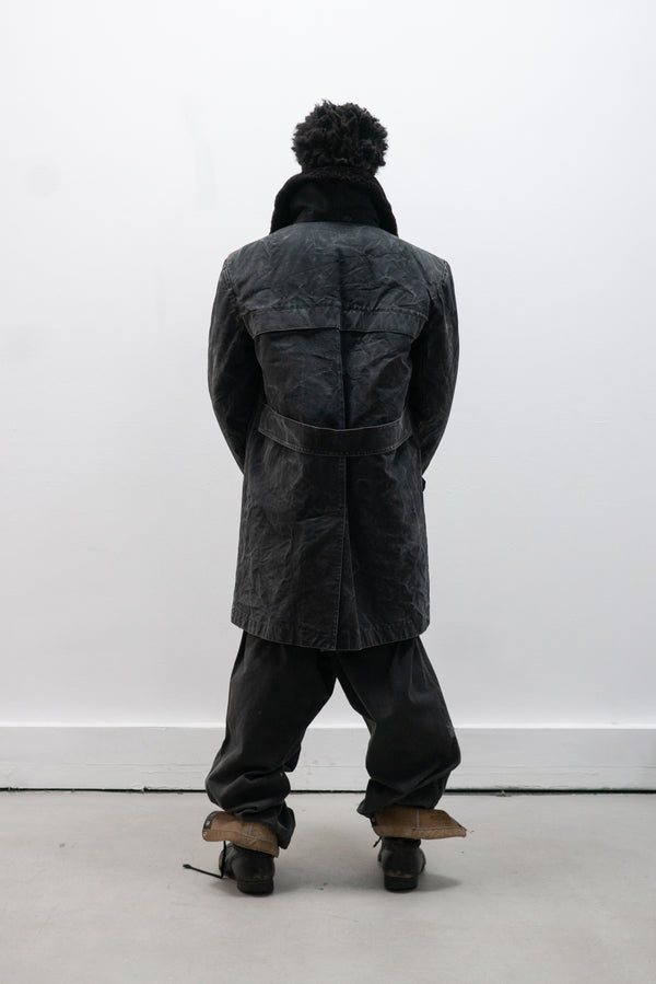 1960s ussr shearling lined canvas coat