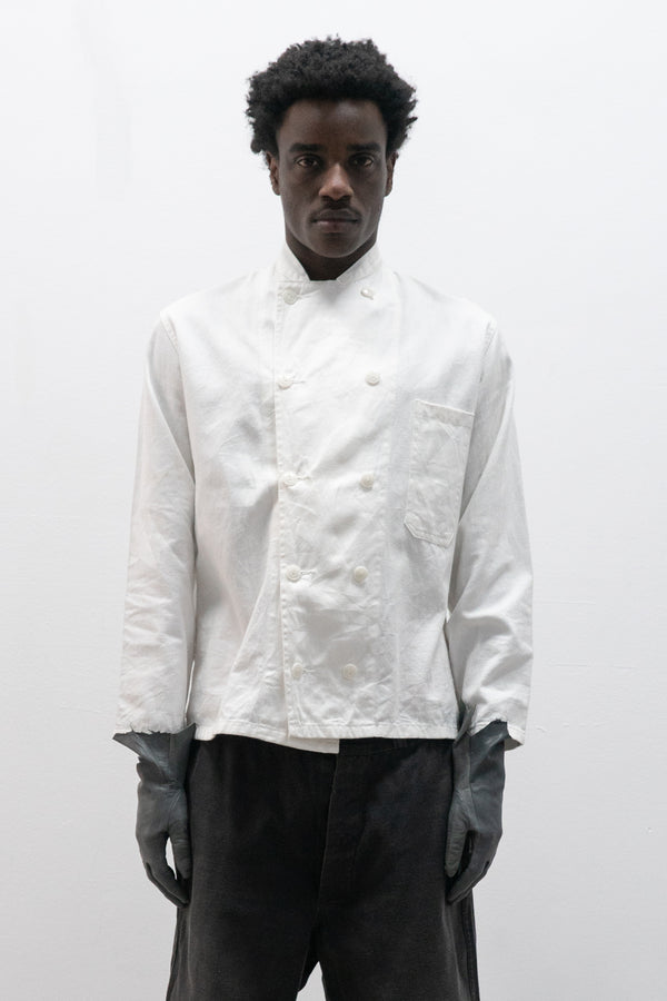 1980s double breasted chef's jacket