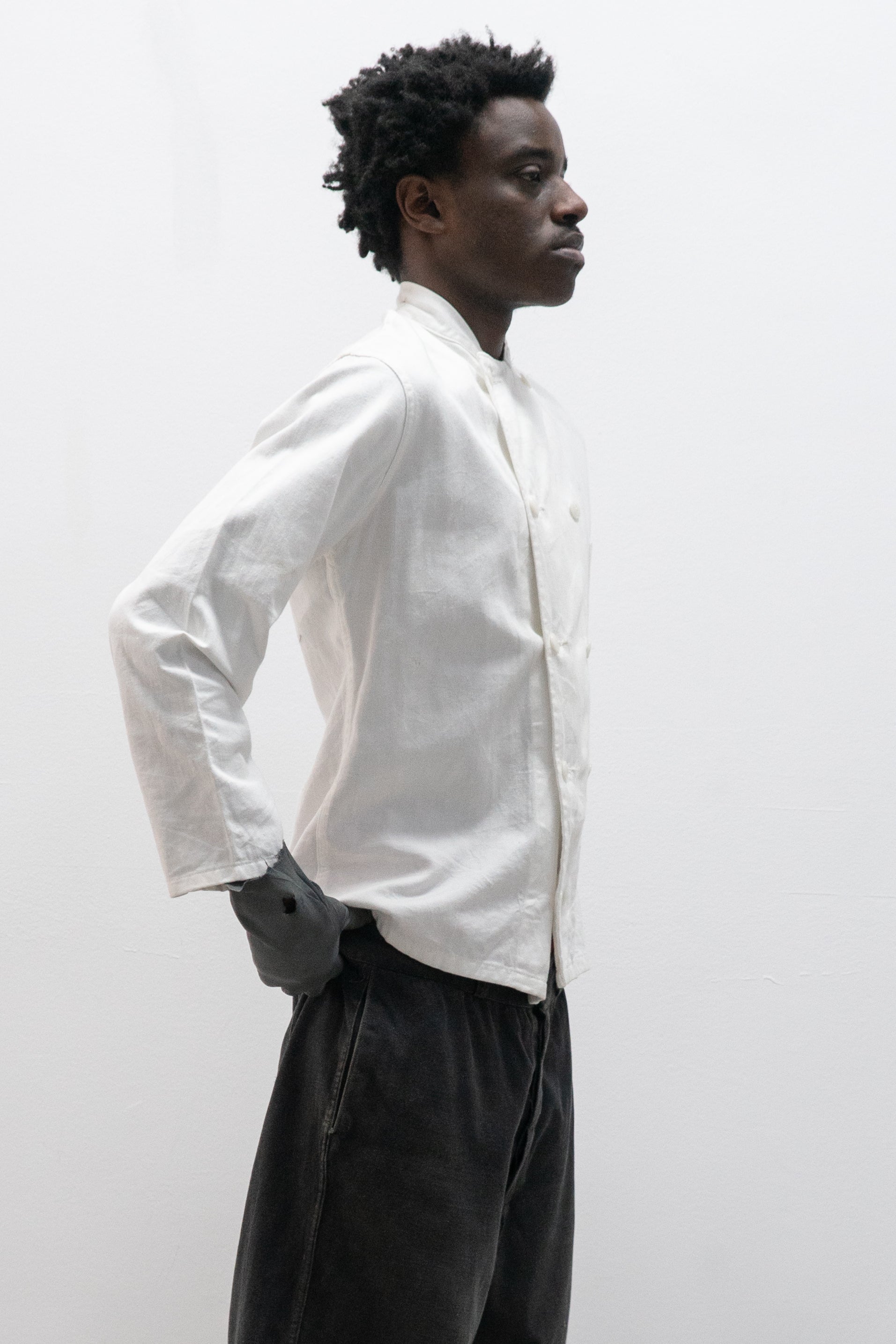 1980s double breasted chef's jacket