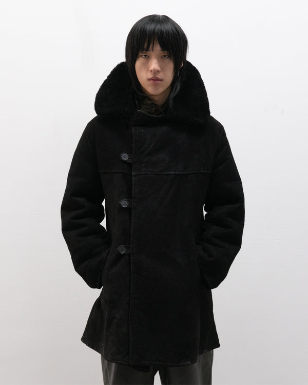 1960s ussr fur lined officers leather coat