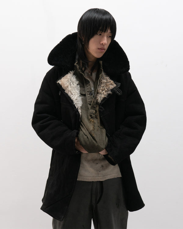 1960s ussr fur lined officers leather coat