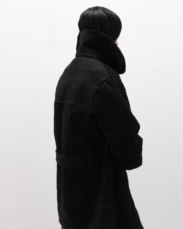 1960s ussr fur lined officers leather coat