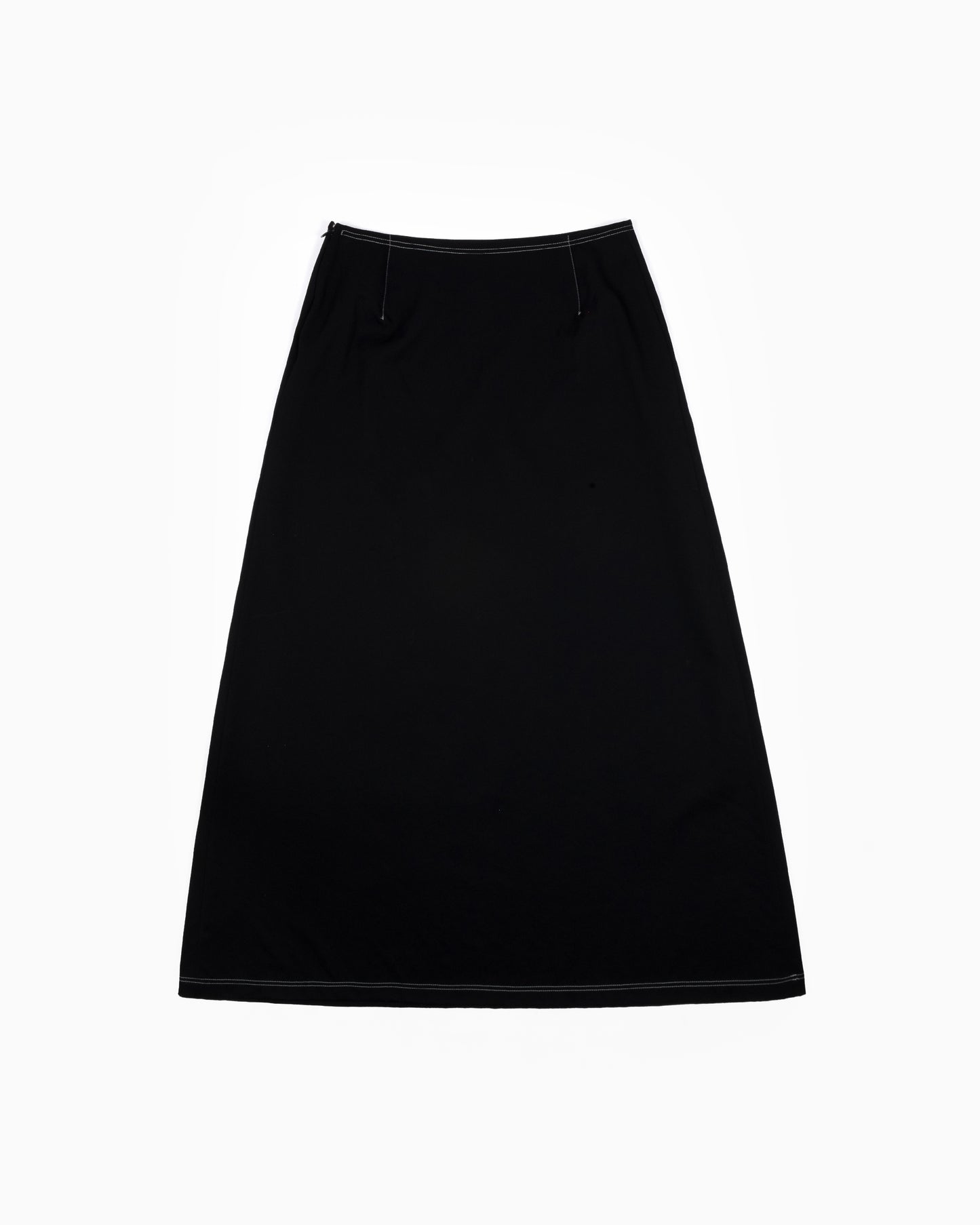 Yohji Yamamoto Contrast Stitch Wool Midi Skirt