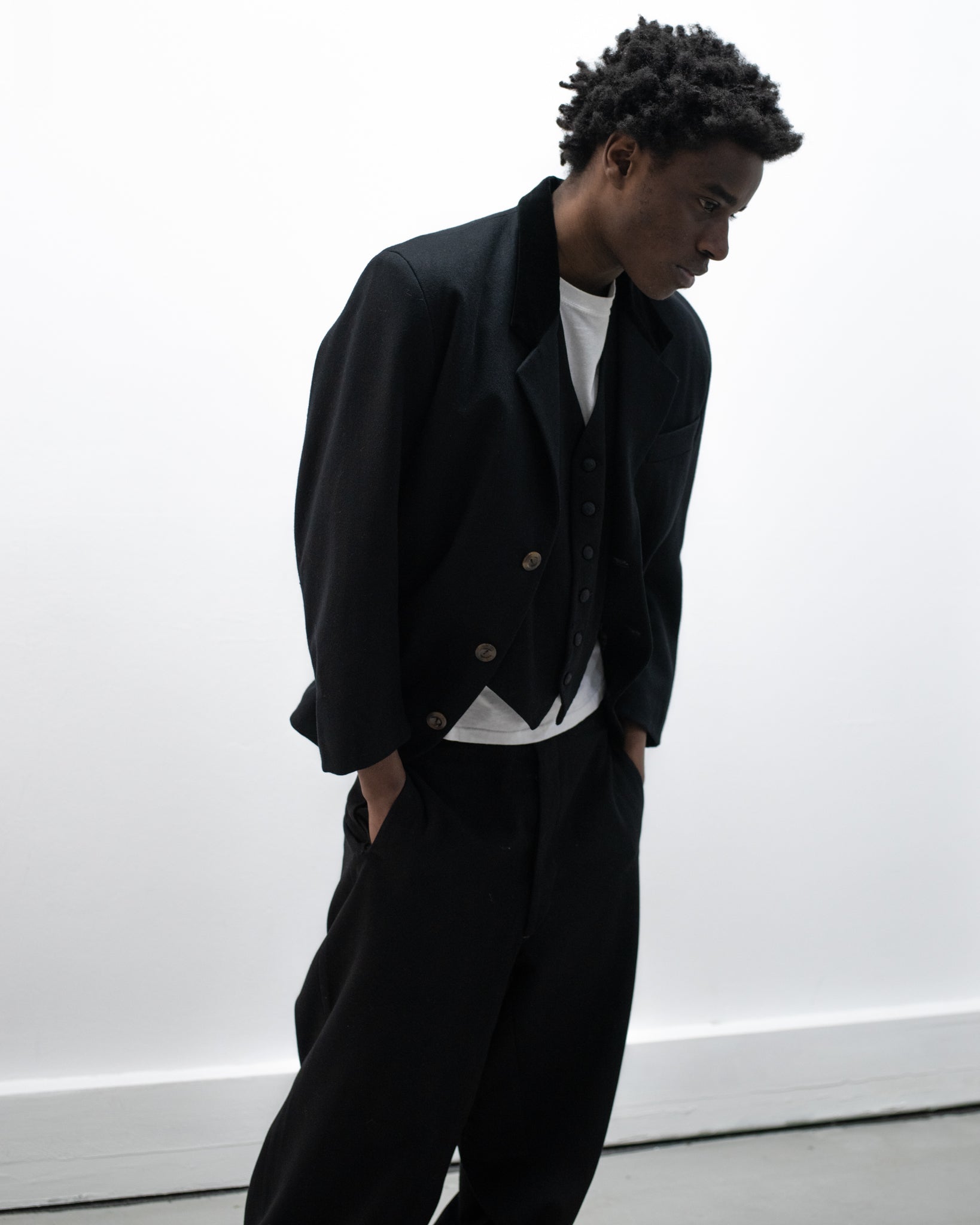 ball 1980s blazer with velvet collar