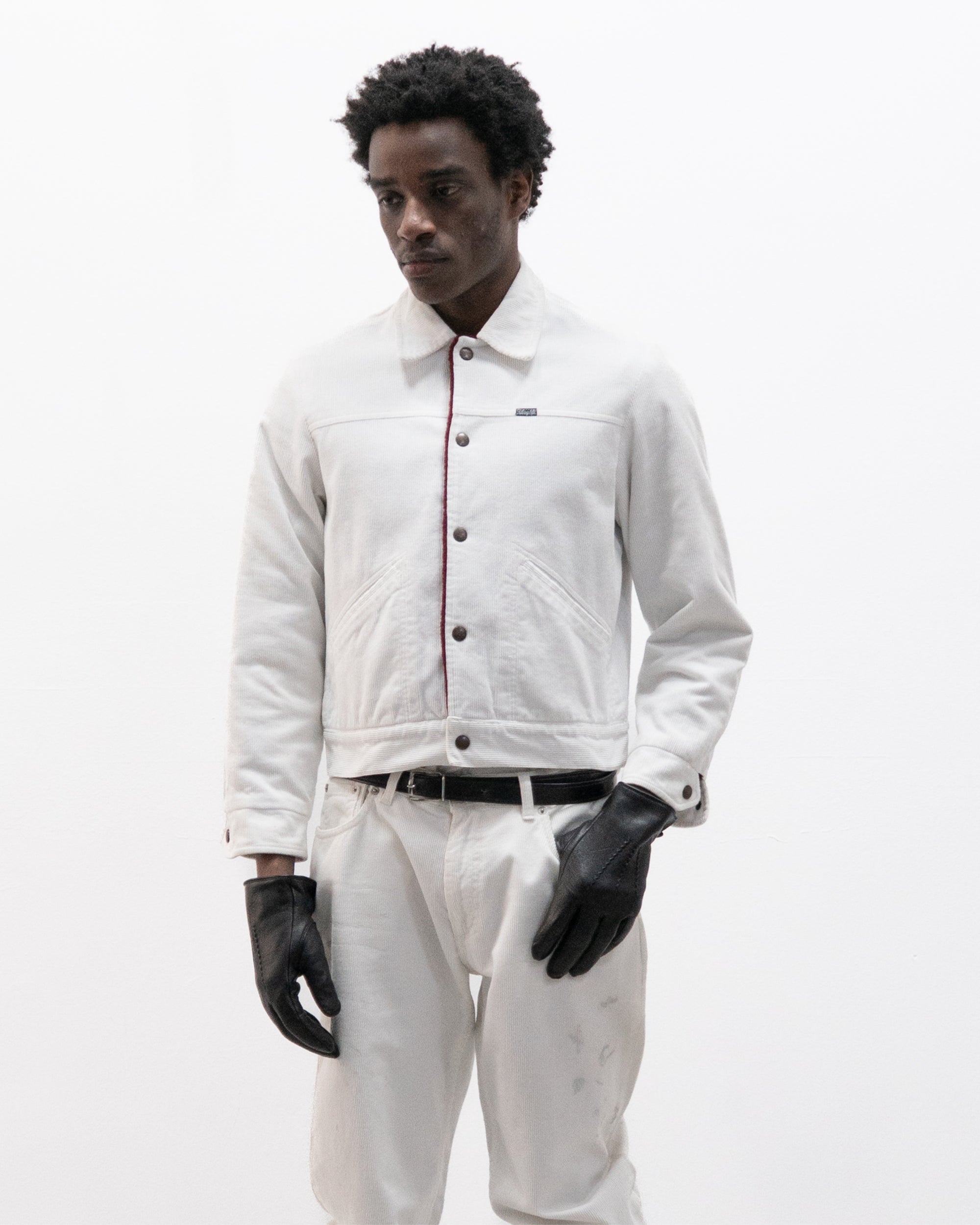 a bathing ape faux fur lined corduroy jacket