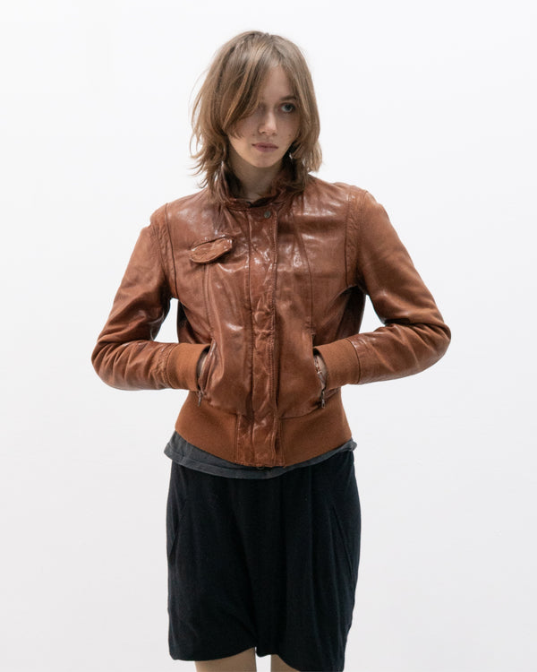 armani leather bomber