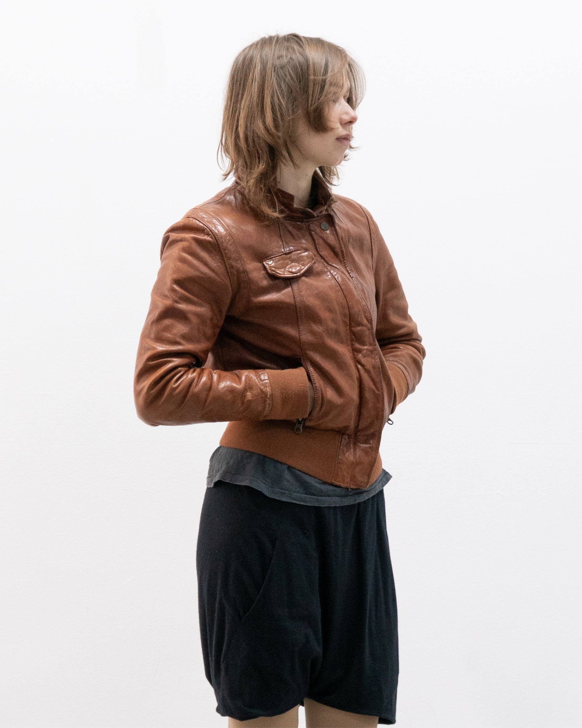 armani leather bomber