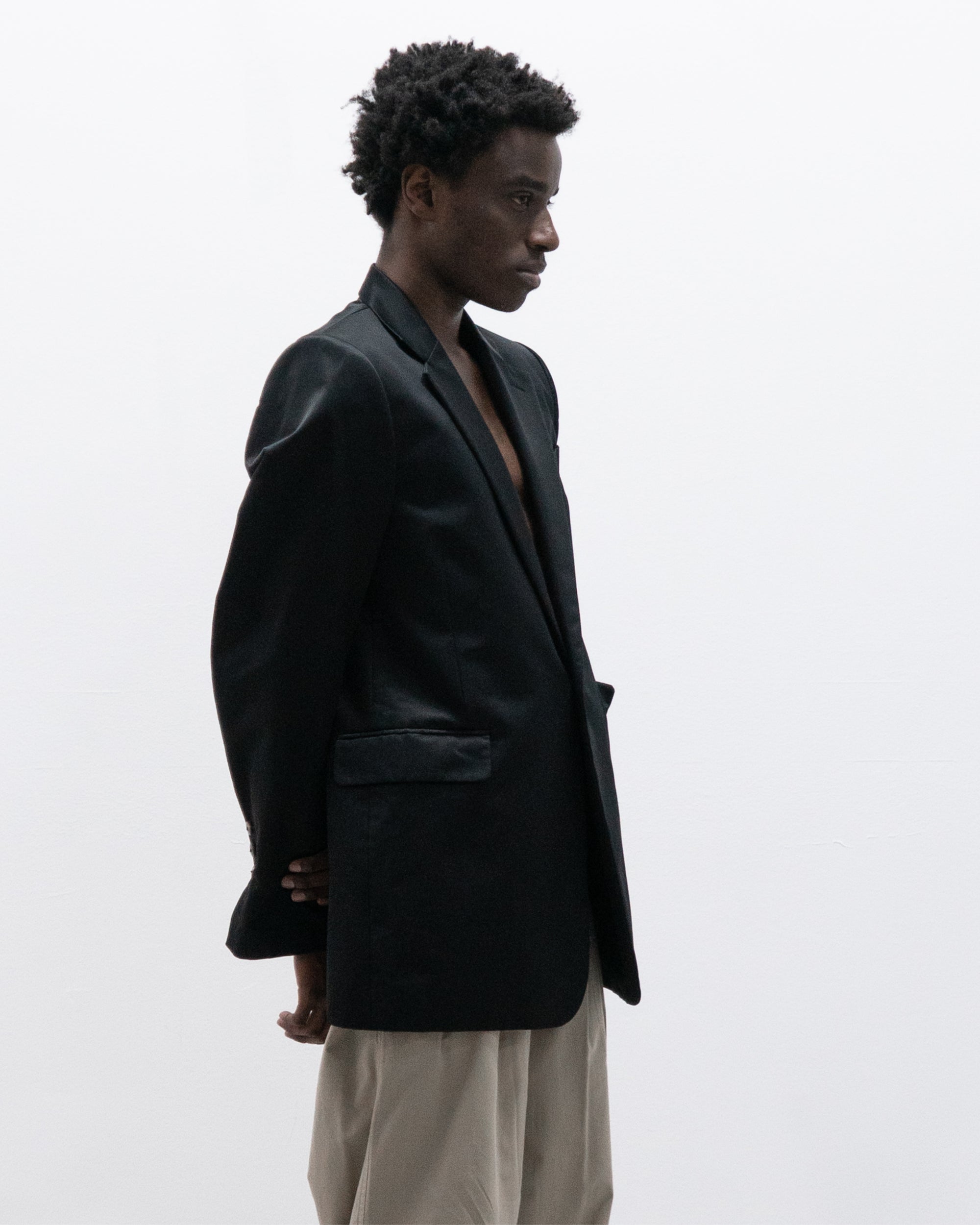 rick owens satin blazer