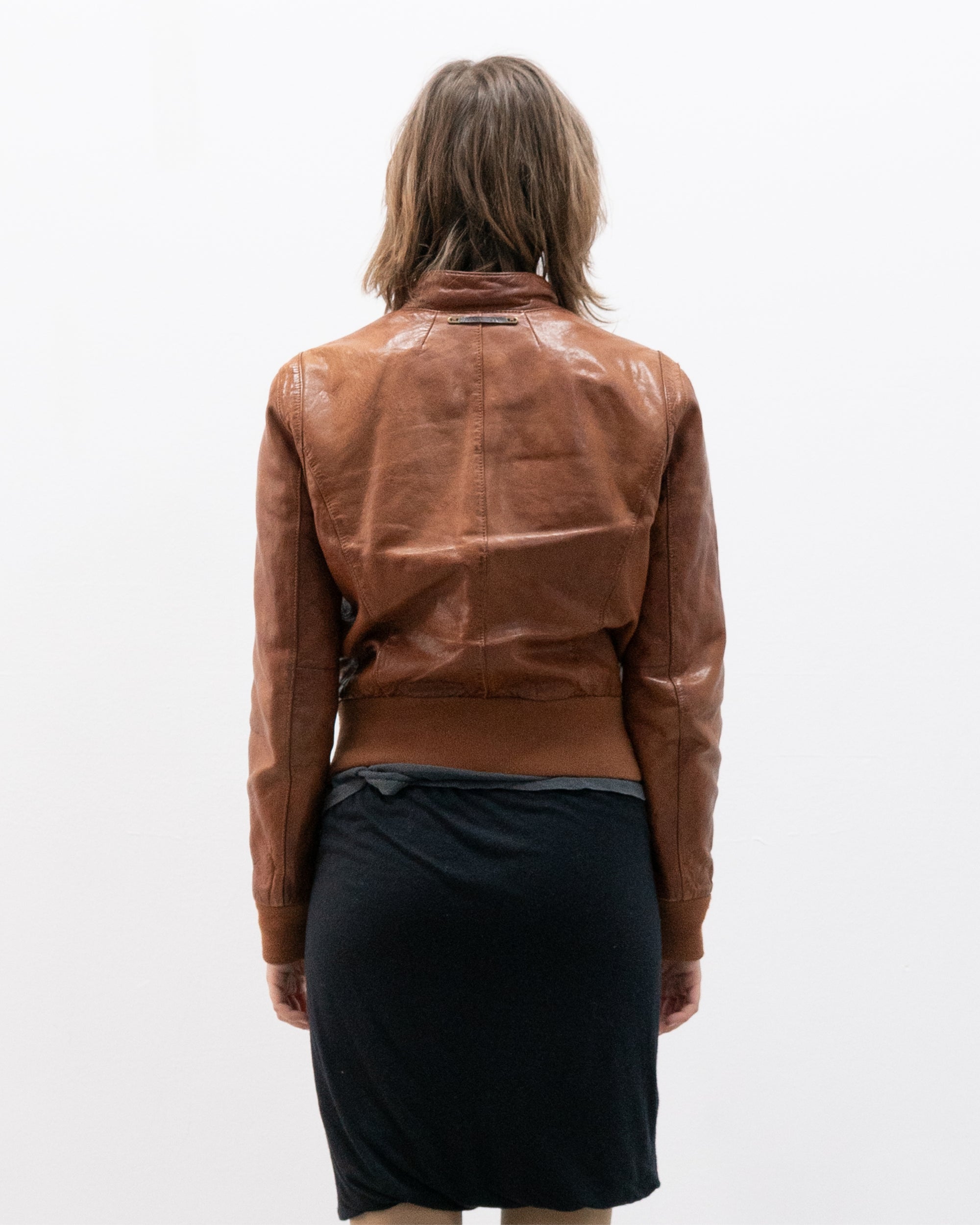 armani leather bomber