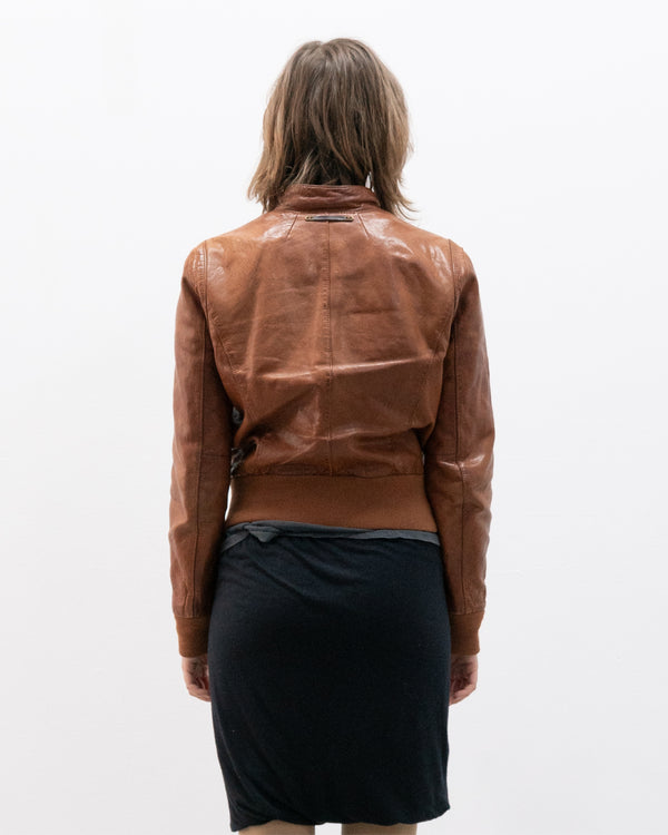 armani leather bomber