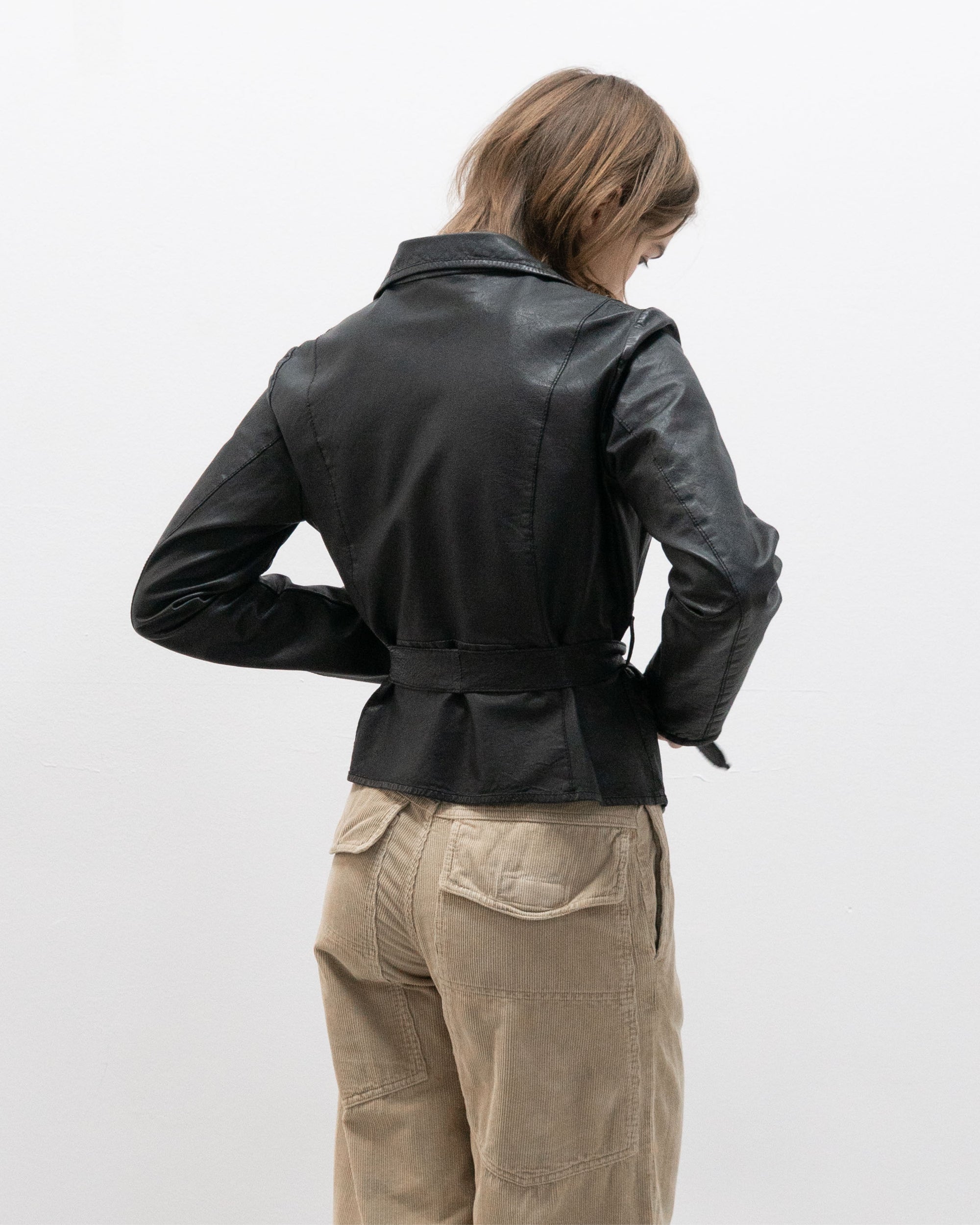 collection privee? belted leather blazer