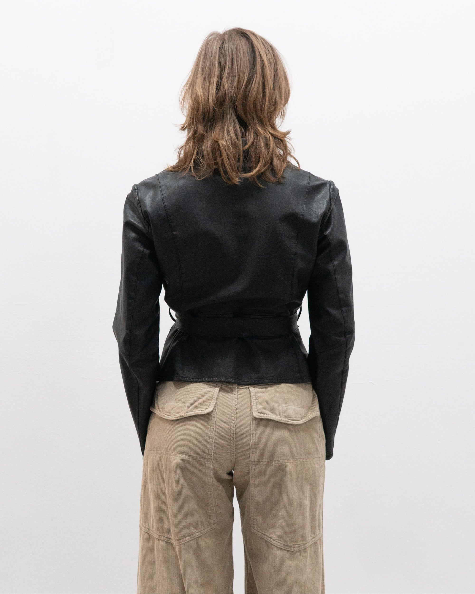 collection privee? belted leather blazer