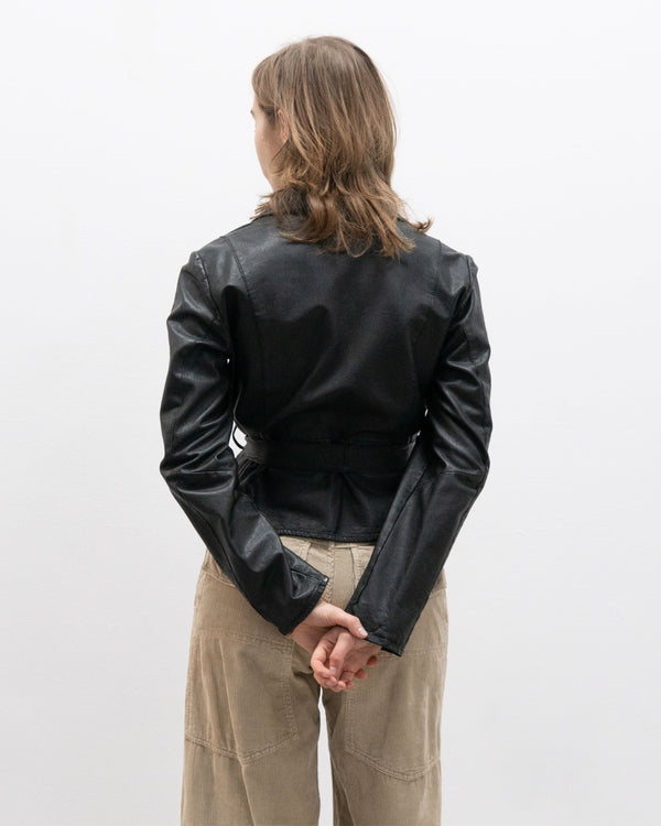 collection privee? belted leather blazer