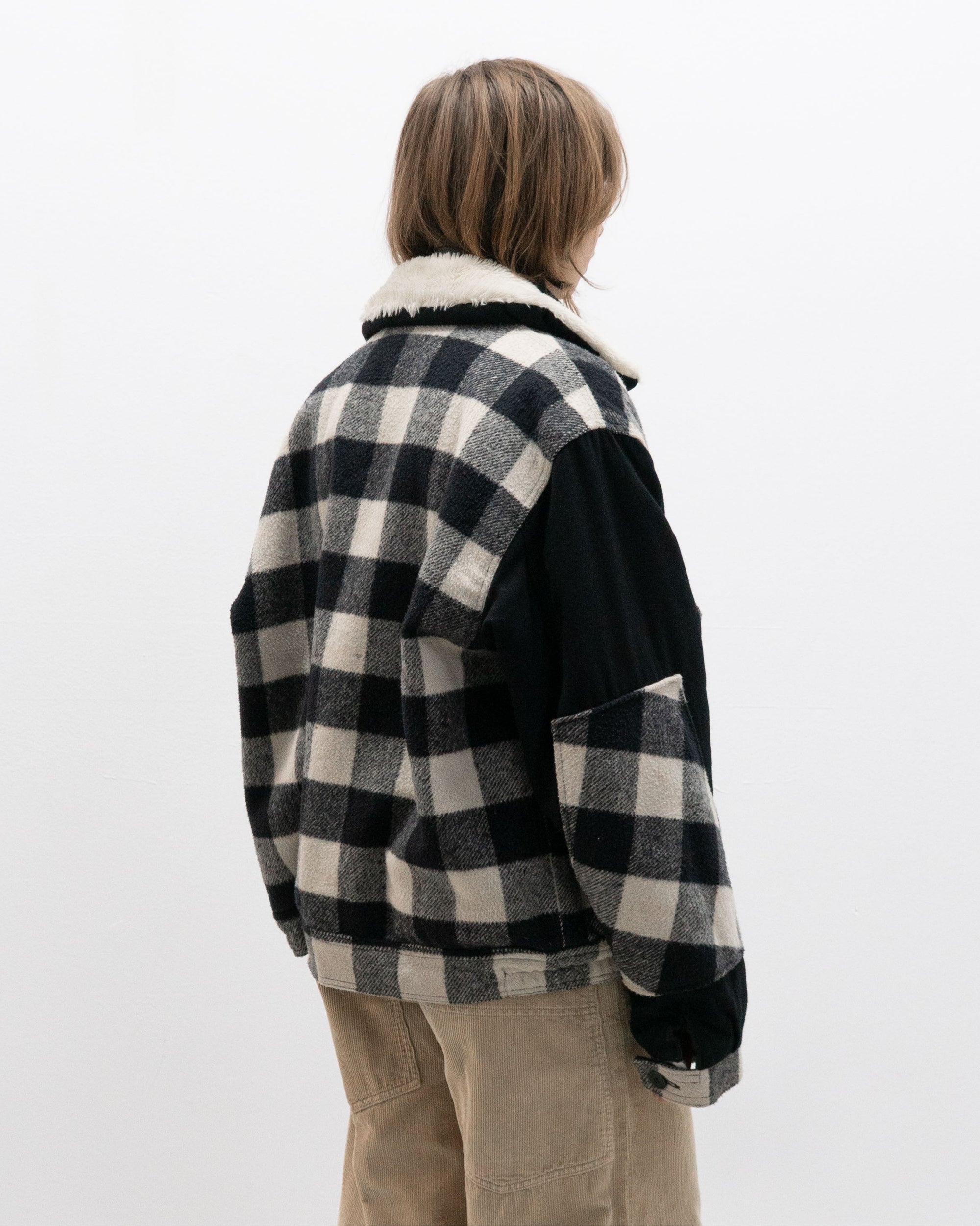 1990s Faux Shearling Lined Wool Bomber Jacket