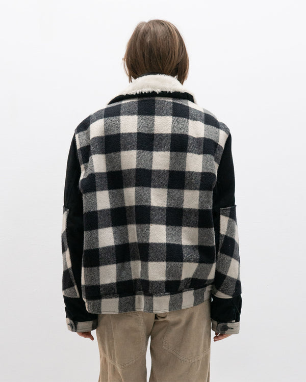 1990s Faux Shearling Lined Wool Bomber Jacket