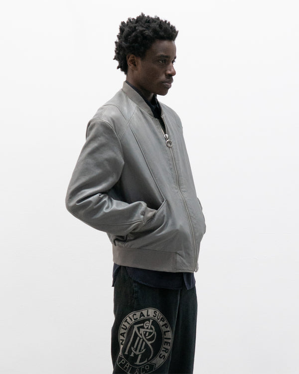 italian designer leather bomber jacket