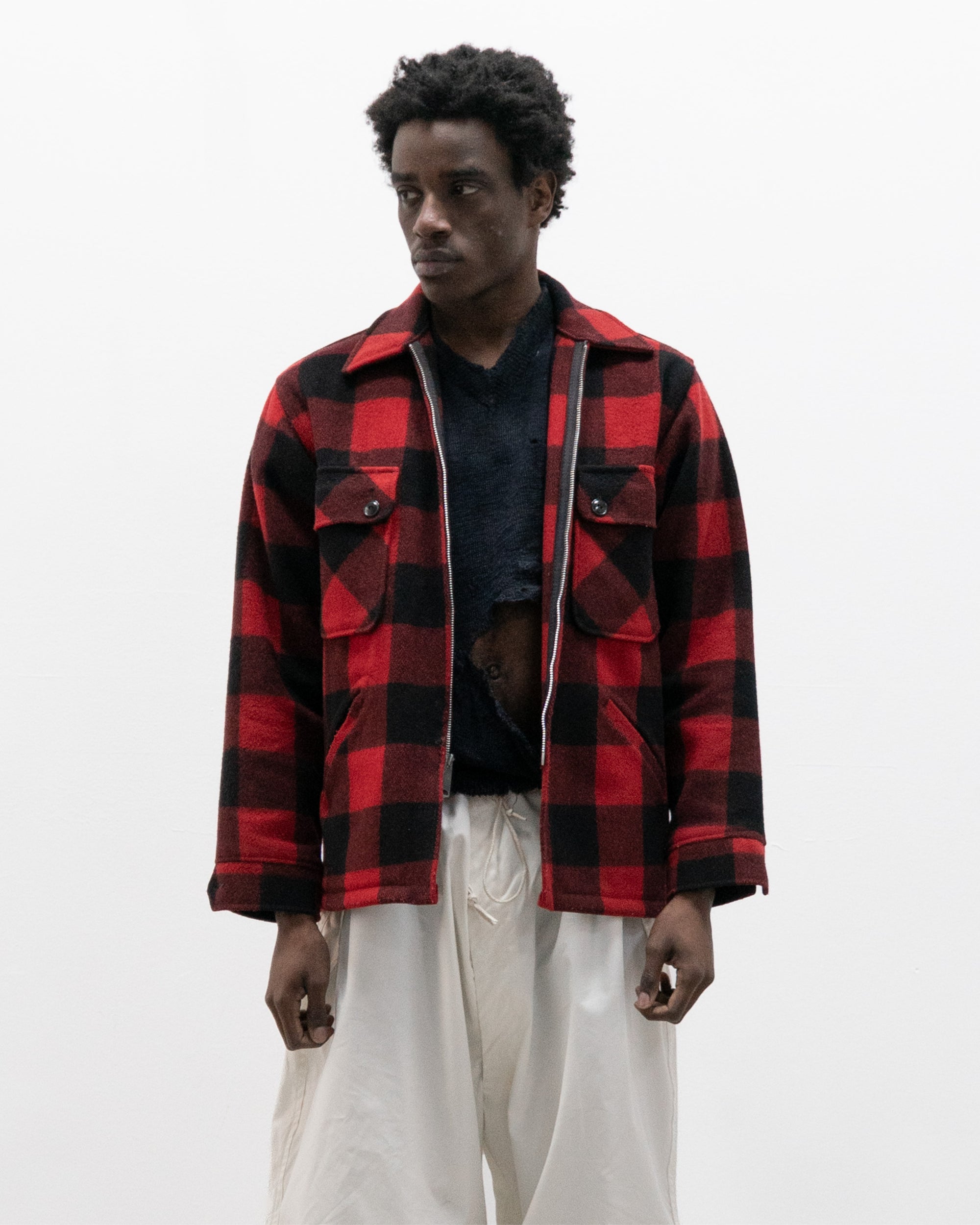 brent 1970s zip up overshirt