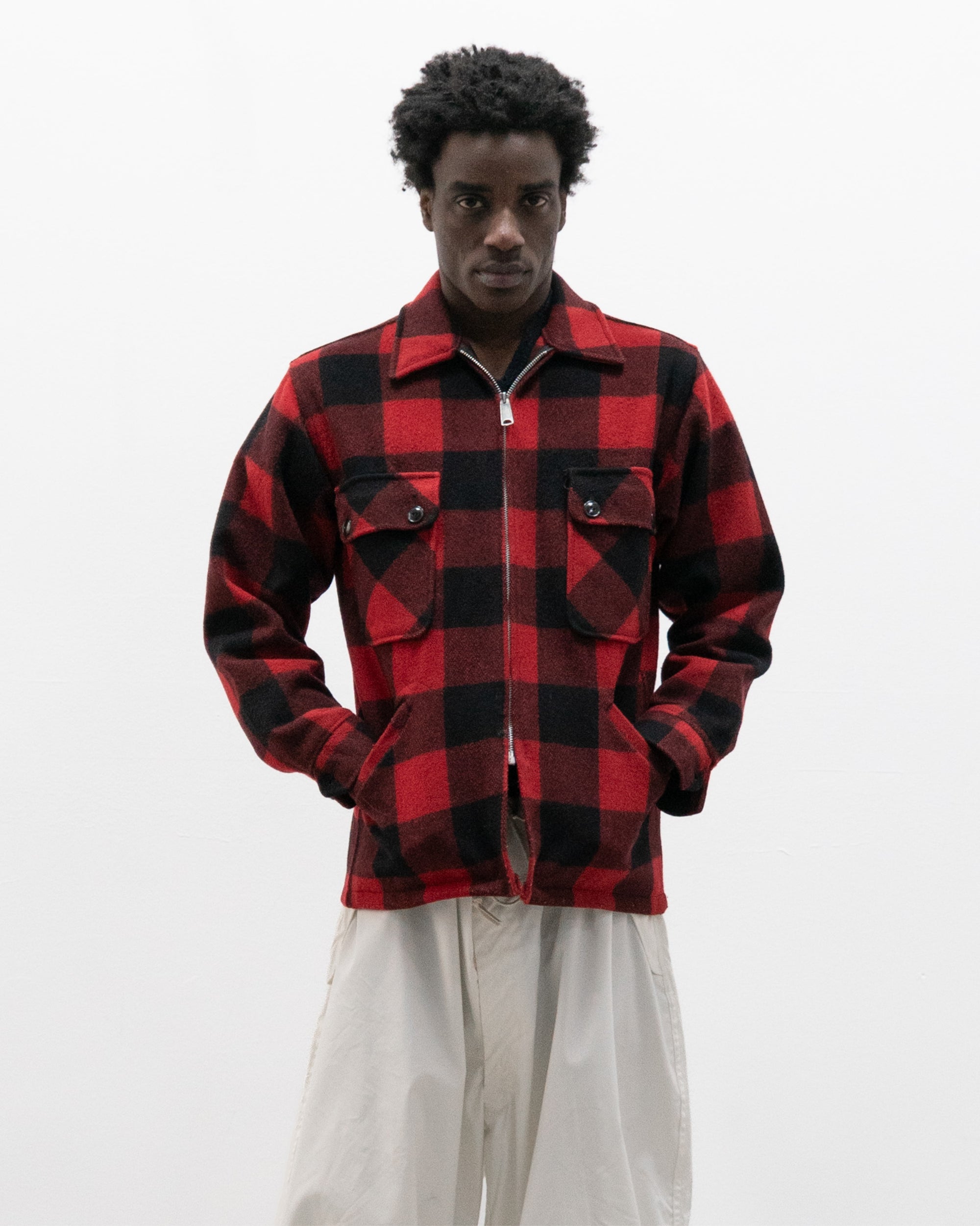 brent 1970s zip up overshirt