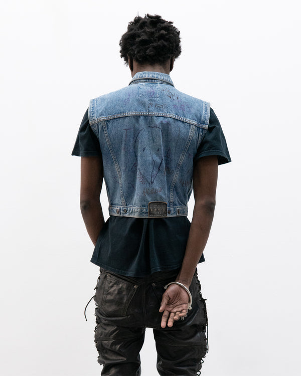 levi's orange tab kid's scribble denim vest