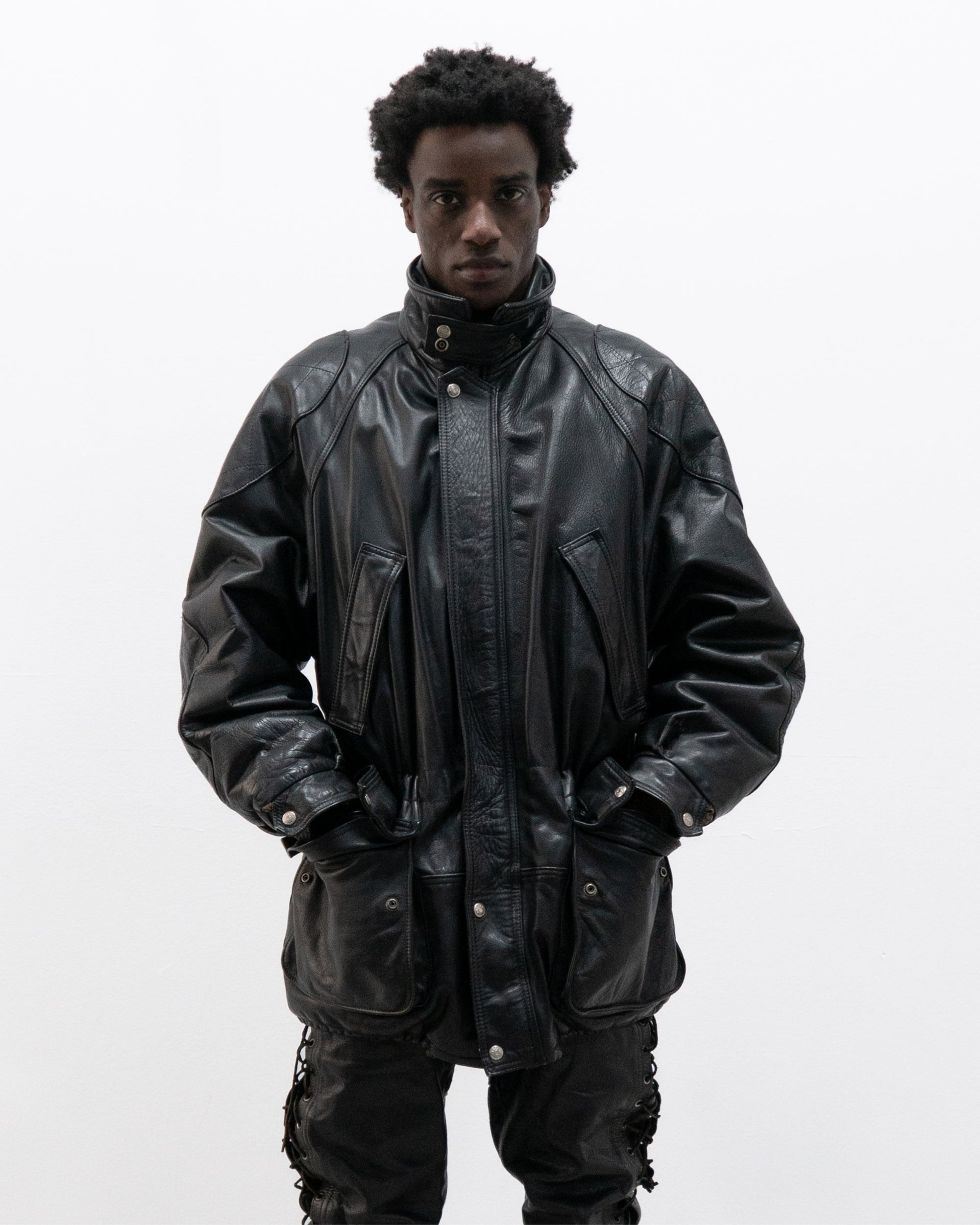 1980s made in france leather coat