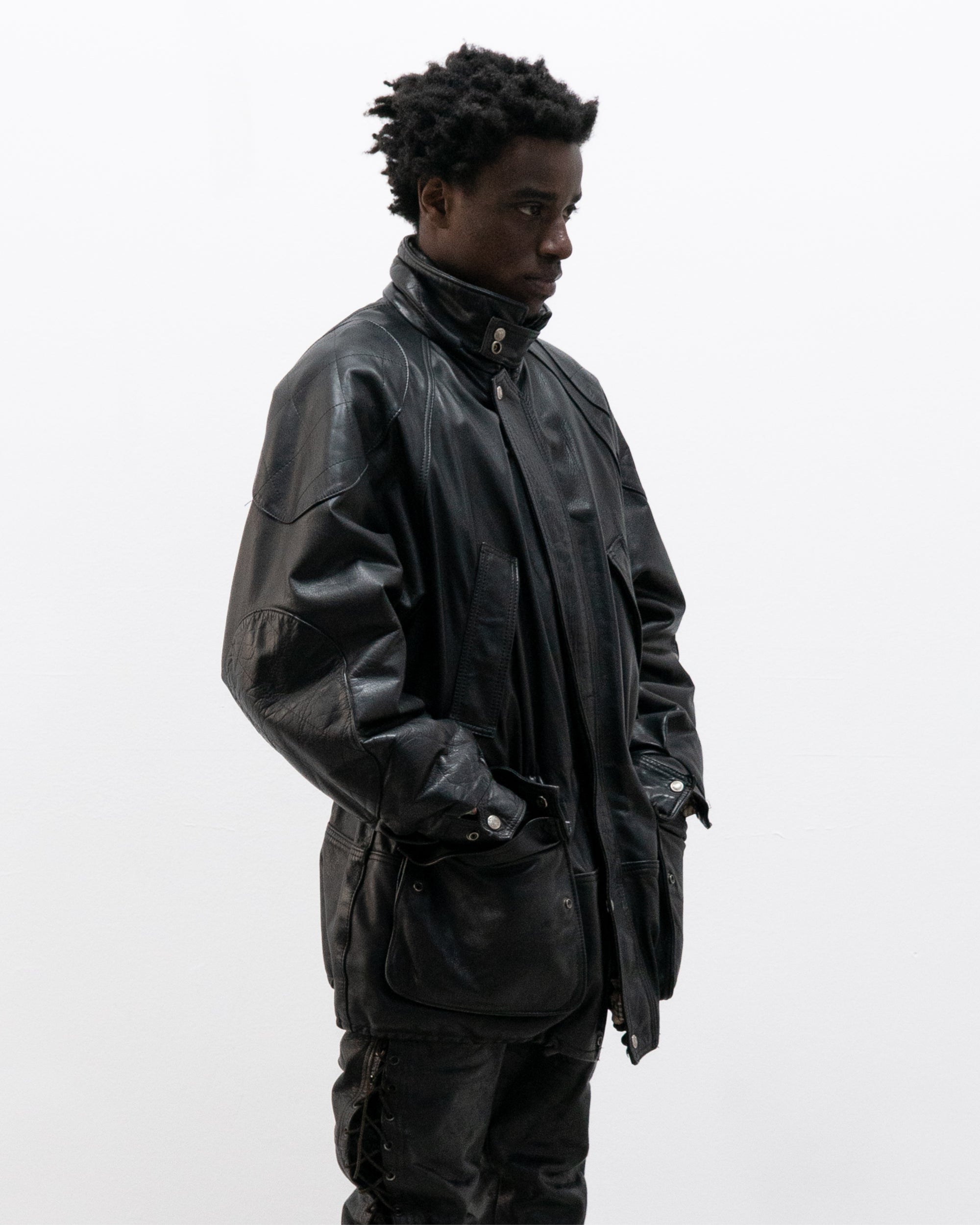 1980s made in france leather coat