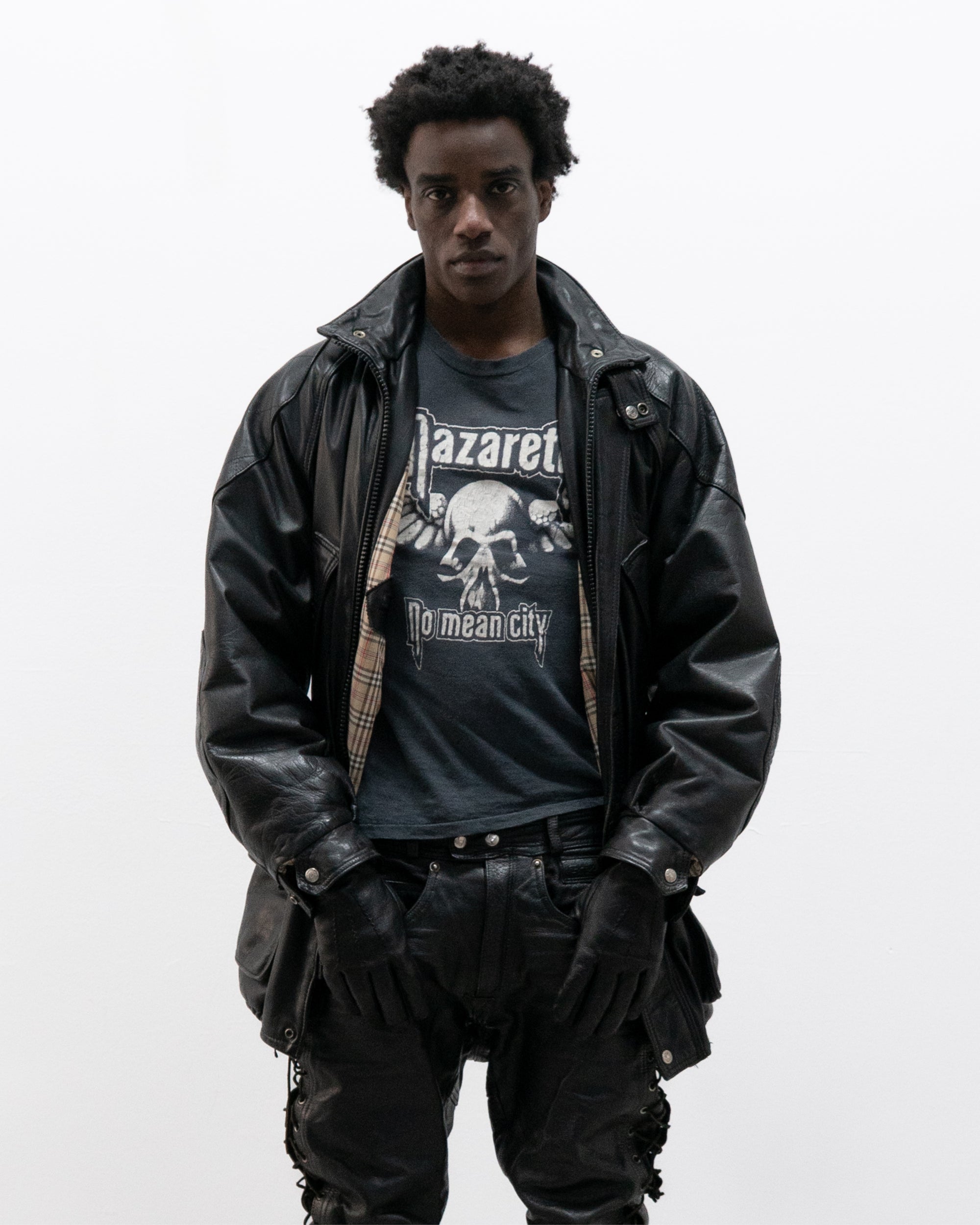 1980s made in france leather coat